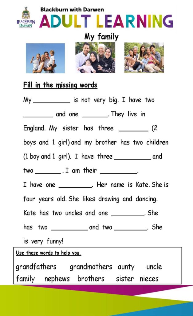 Family writing sample