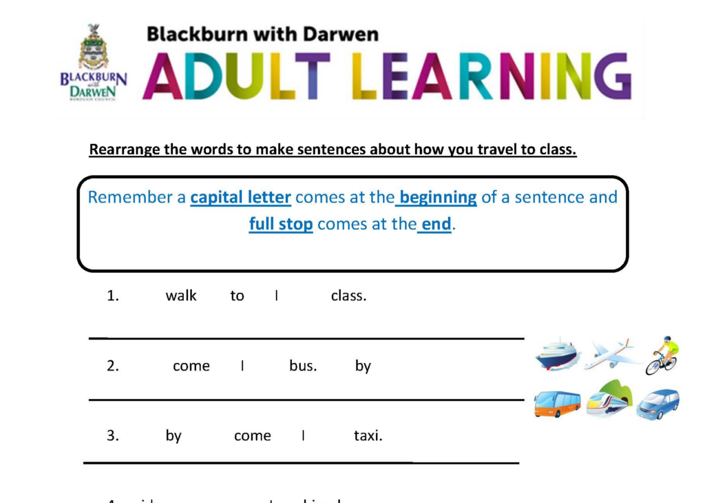 E1-Rearrange the transport words sample